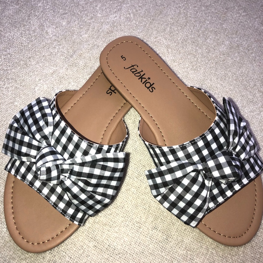 Gingham Bow Slide